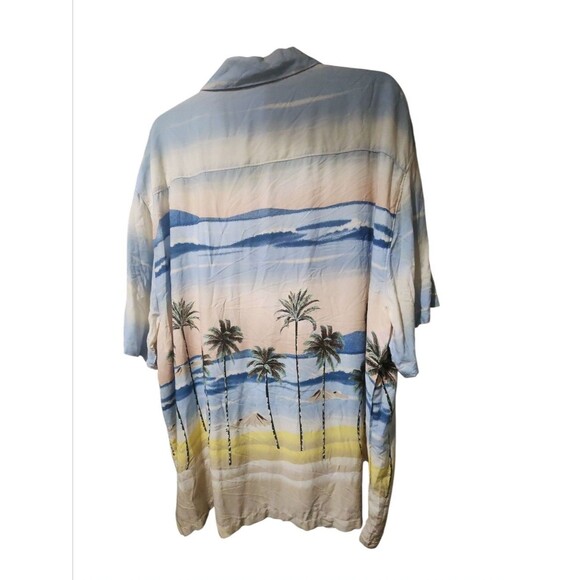 No Boundaries Men’s XL Hawaiian Rayon Shirt Palm Tree Beach Short Sleeve - Picture 5 of 9